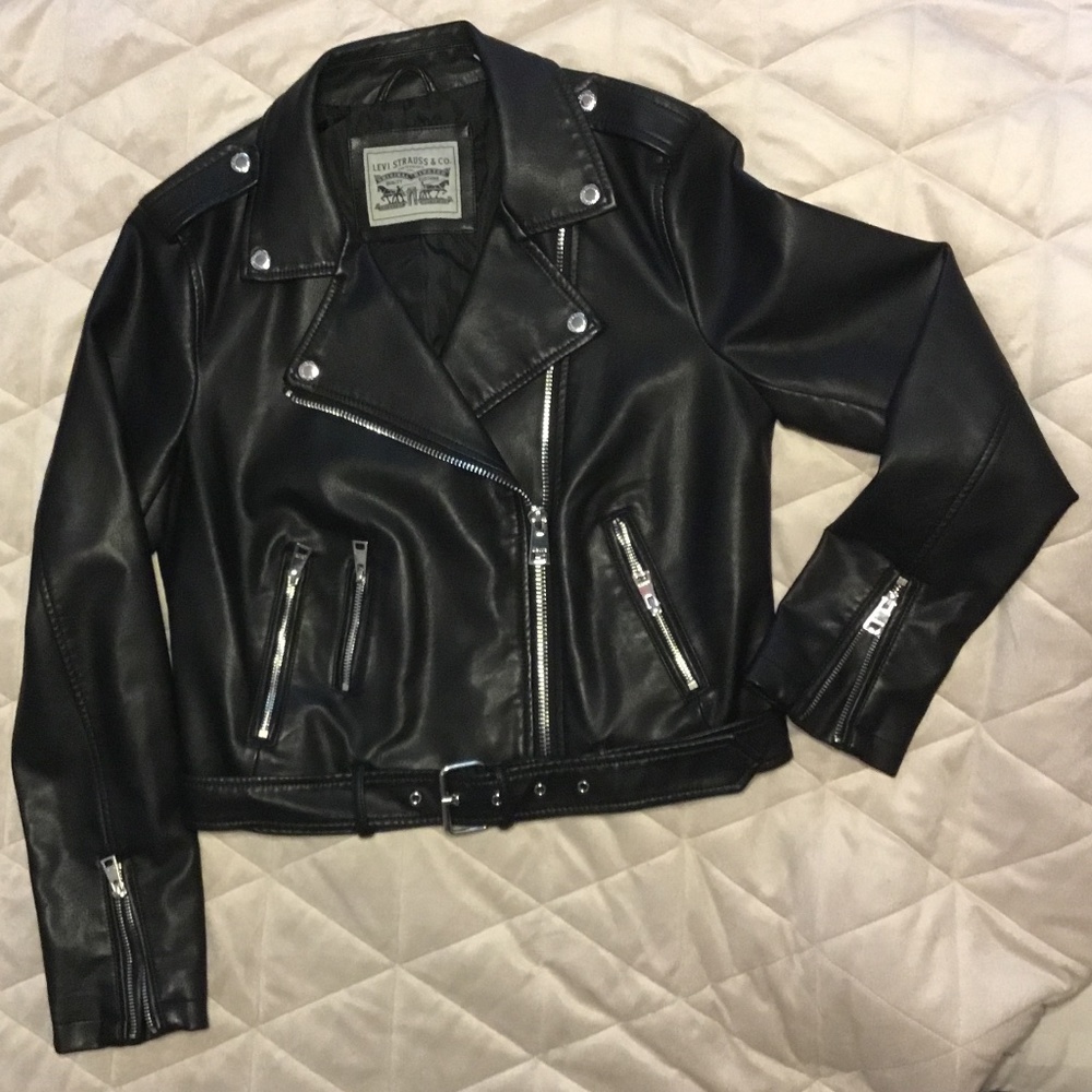 Women's Faux-Leather Moto Jacket